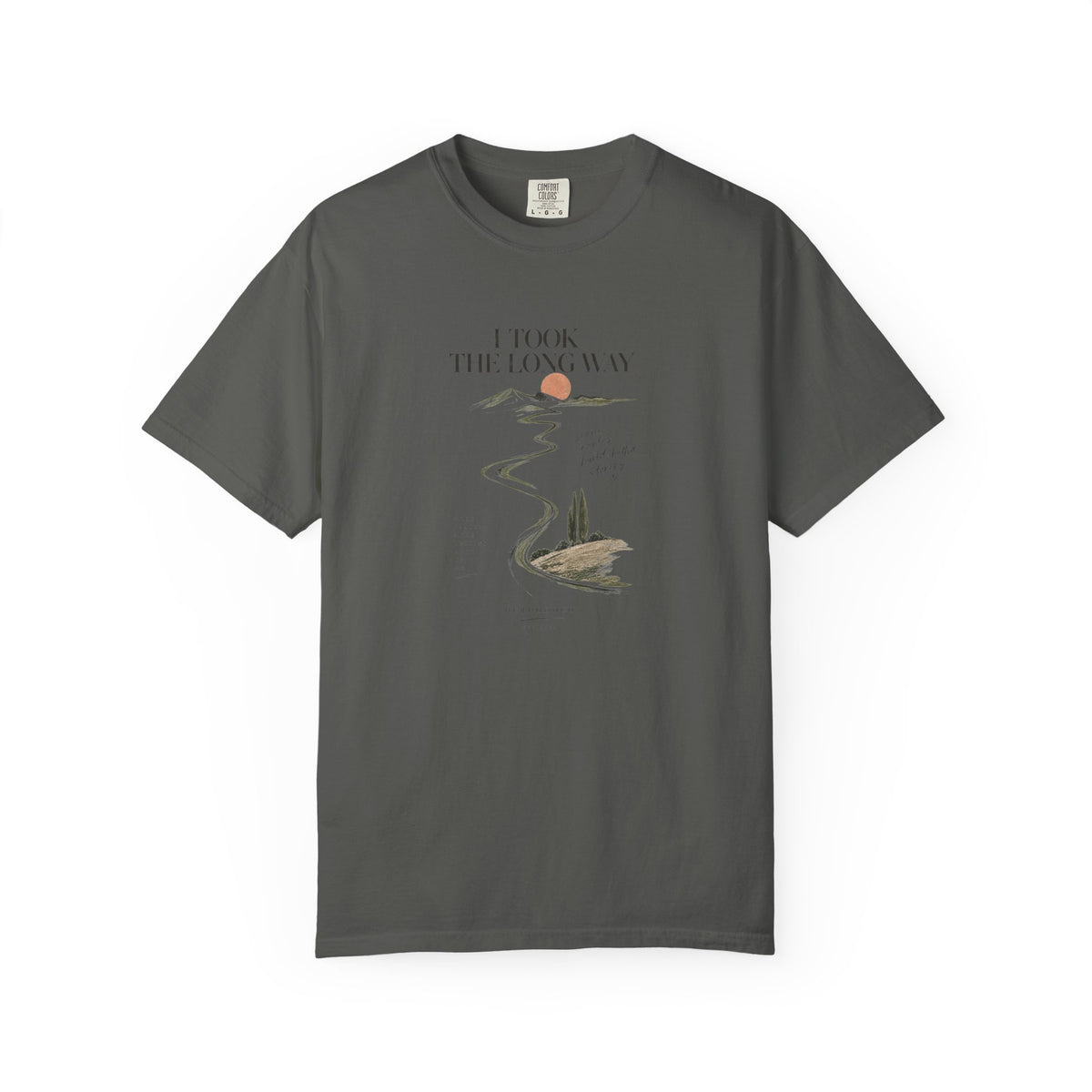 Vintage Roadmap T‑Shirt — "This Is The Long Way" Scenic Route Graphic