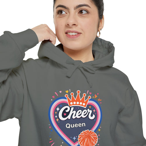 Cheer Captain Heart Hoodie — Pom Pom Crown Graphic Hoodie