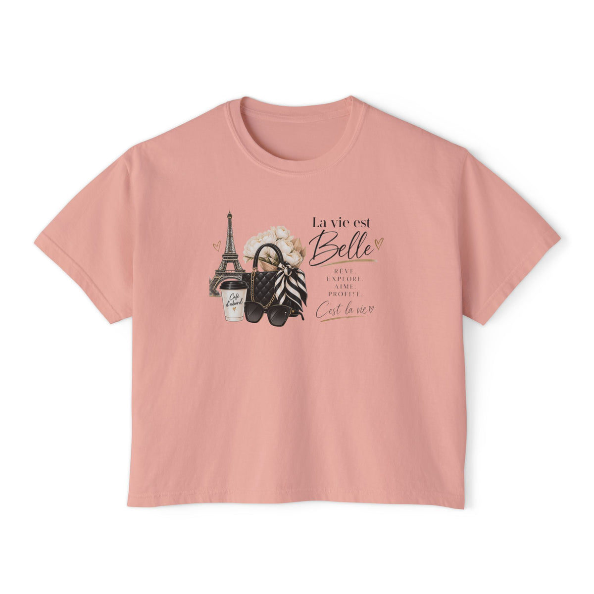 La Vie est Belle Paris Graphic Tee — Women's Boxy T-Shirt