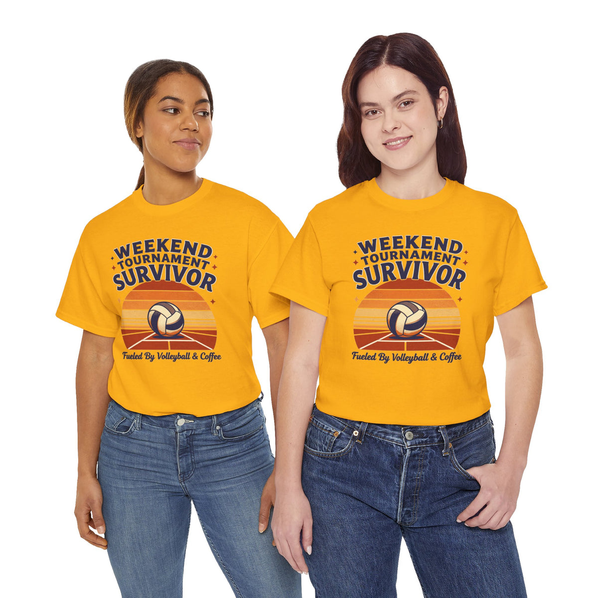 Weekend Tournament Survivor Volleyball Tee — Fueled by Volleyball & Coffee