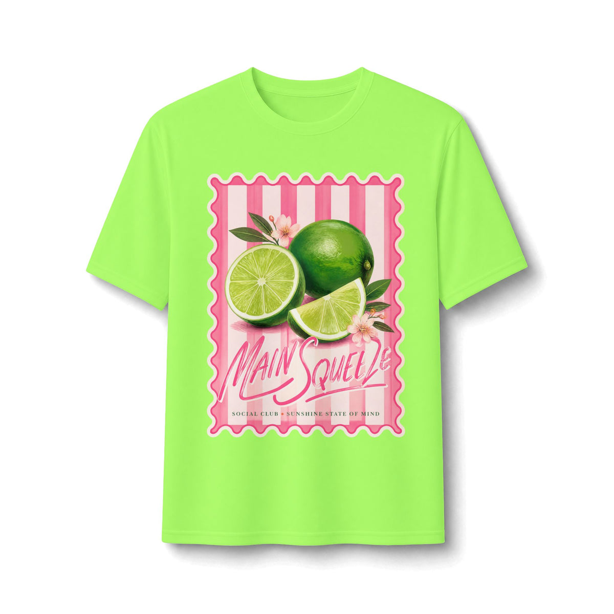 Lime Squeeze Performance Tee — Retro Citrus Graphic Active Shirt