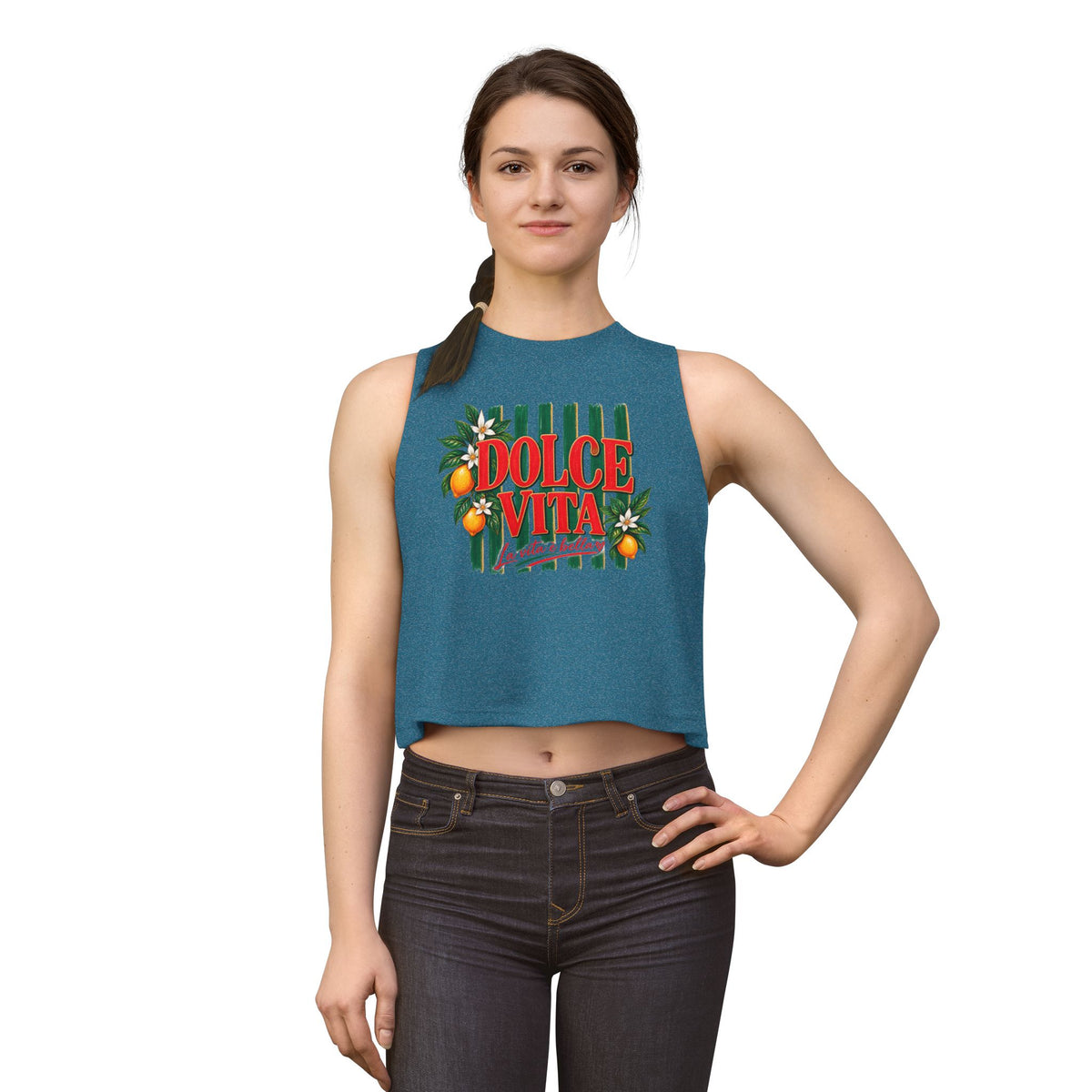 Dolce Vita Crop Tank — Women's Italian Lemon Summer Top