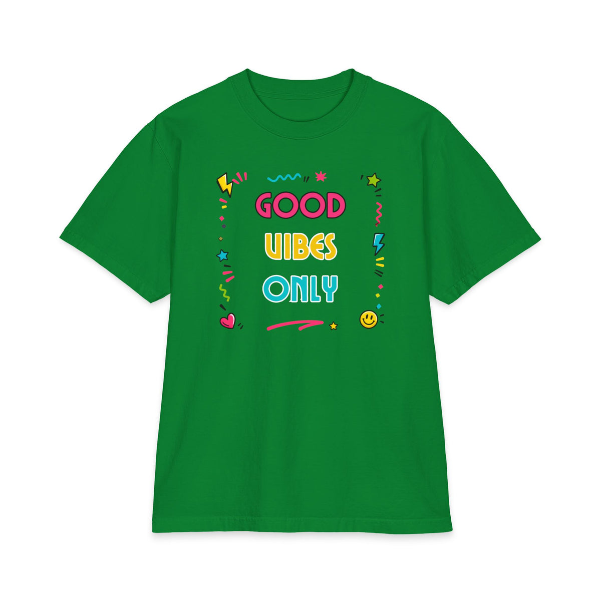 Good Vibes Only T-Shirt — Colorful Positive Graphic Tee