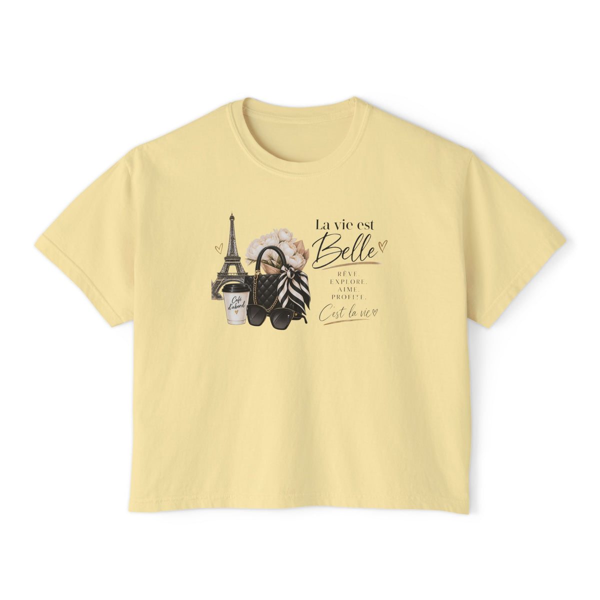 La Vie est Belle Paris Graphic Tee — Women's Boxy T-Shirt