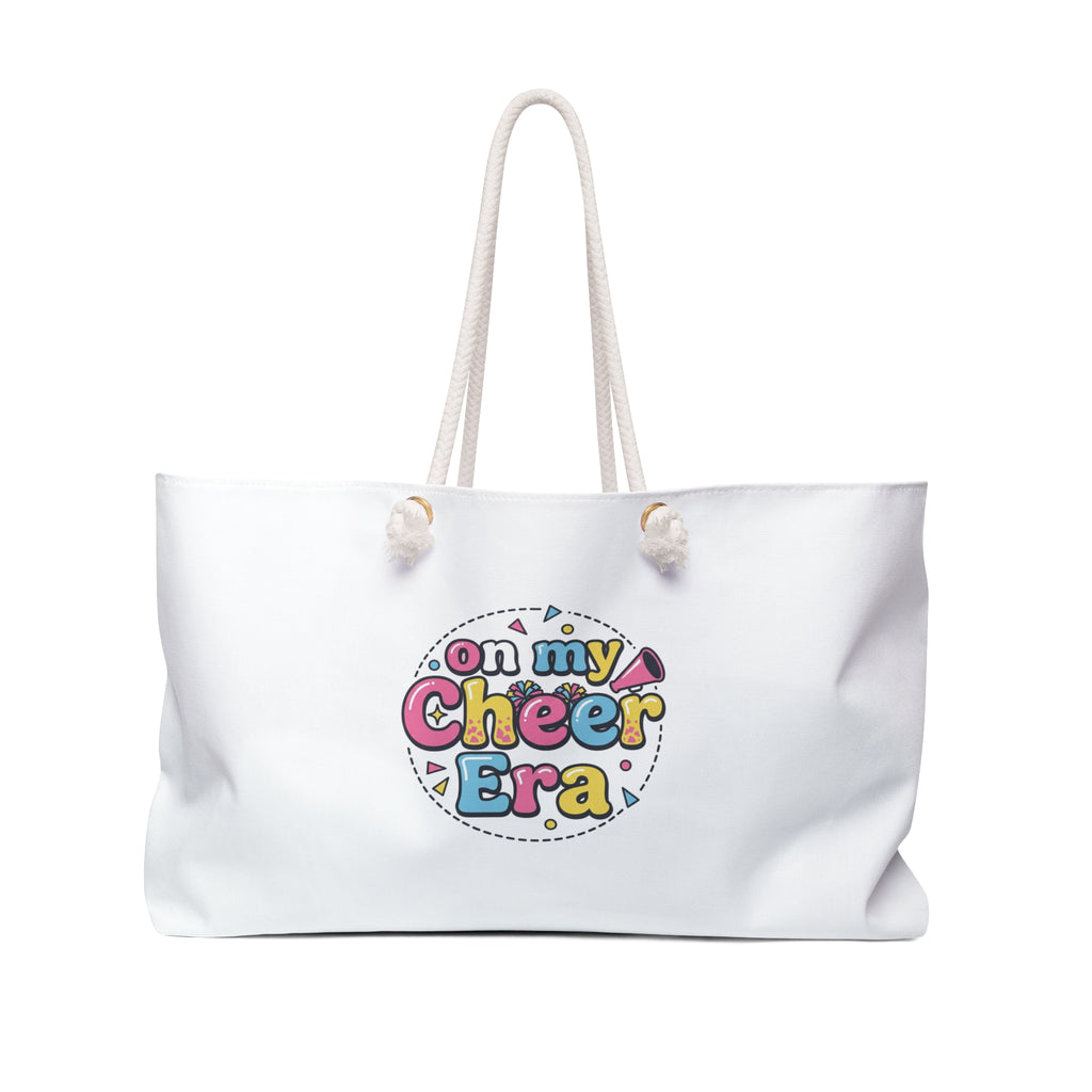 Weekender Bag — 'On My Cheer Era' Cheerleader Tote with Heart Accent