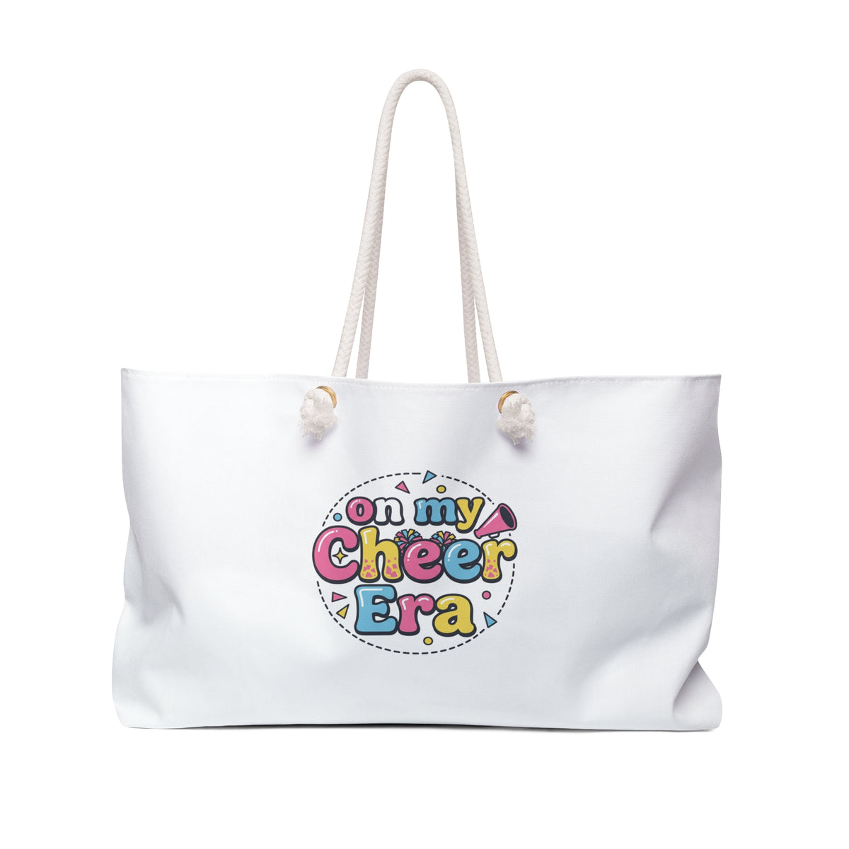 Weekender Bag — 'On My Cheer Era' Cheerleader Tote with Heart Accent
