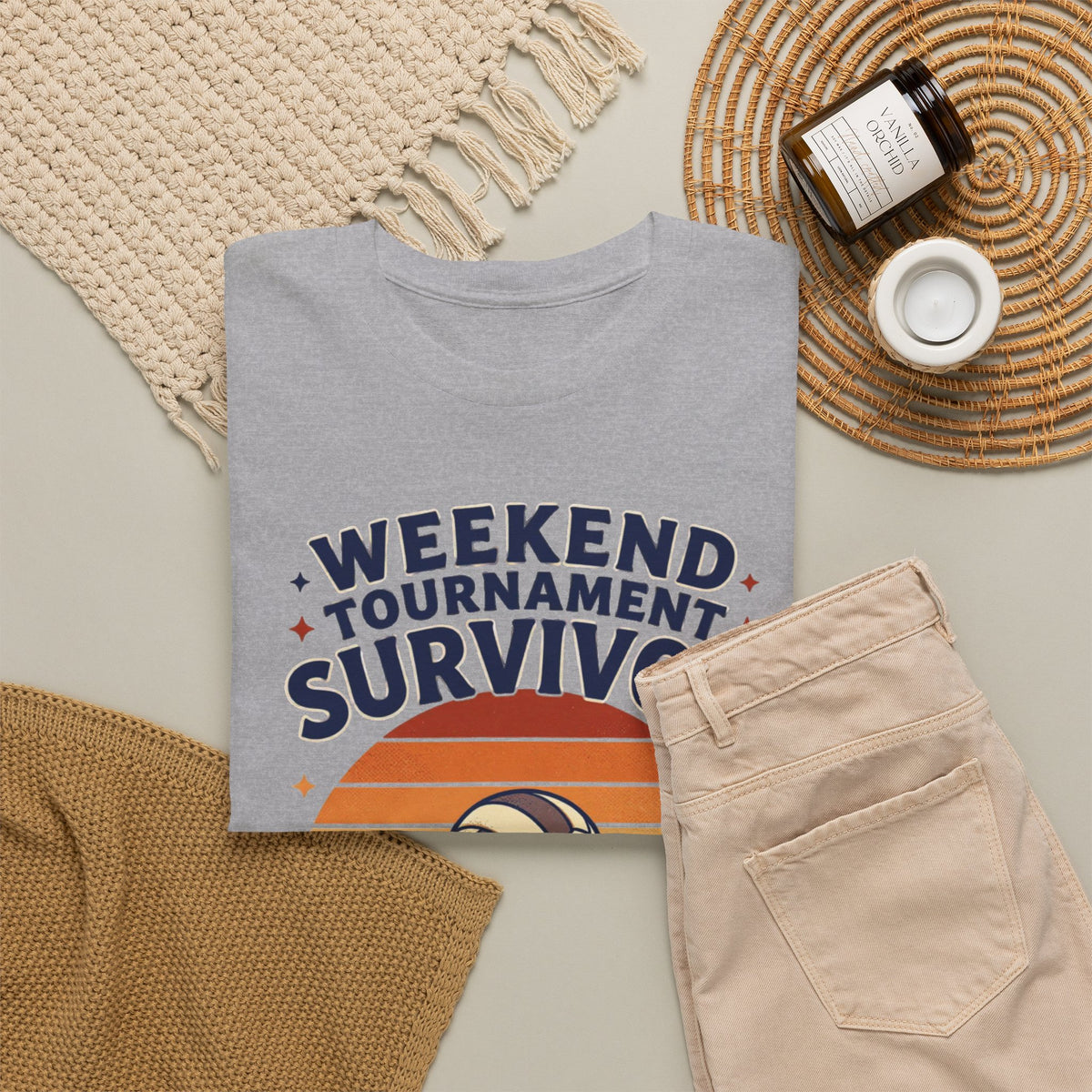 Weekend Tournament Survivor Volleyball Tee — Fueled by Volleyball & Coffee