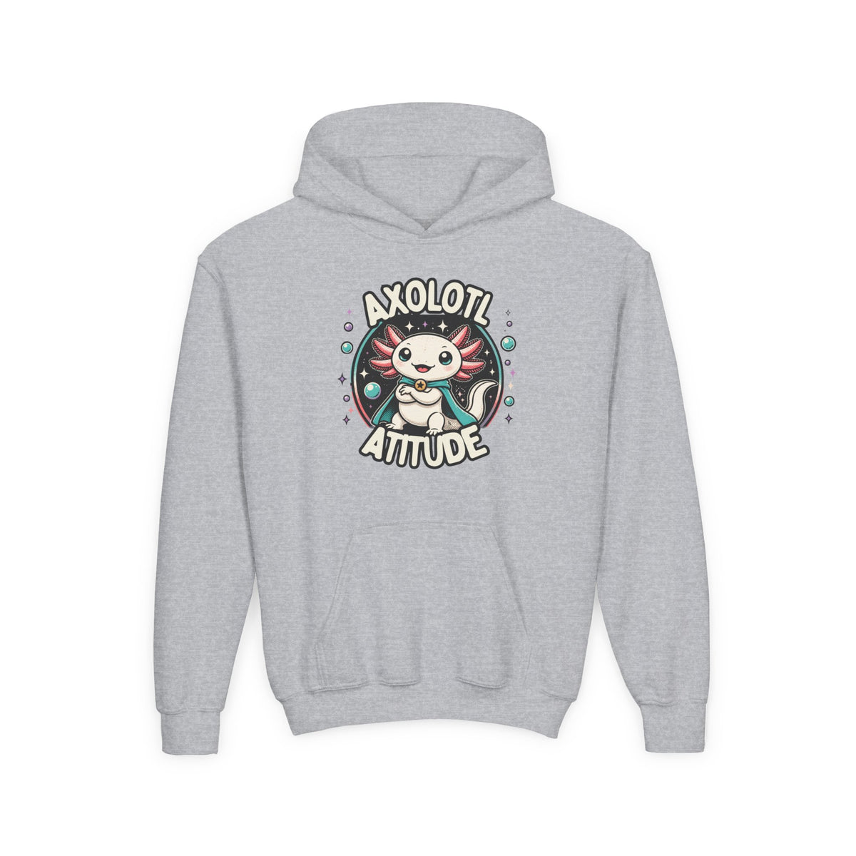 Axolotl Attitude Youth Hoodie — Cute Axolotl Kids Pullover