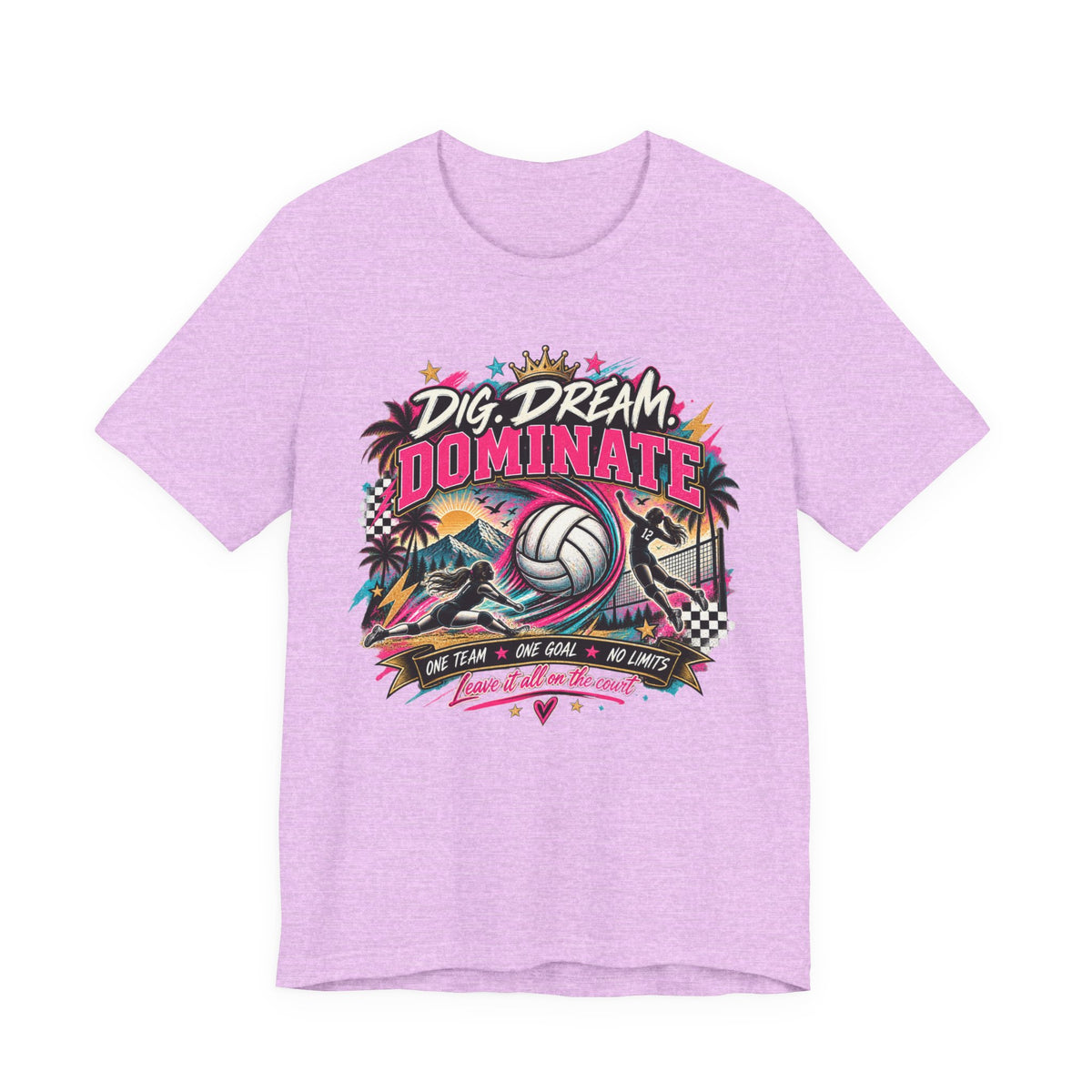 Dig, Dream, Dominate Volleyball Tee