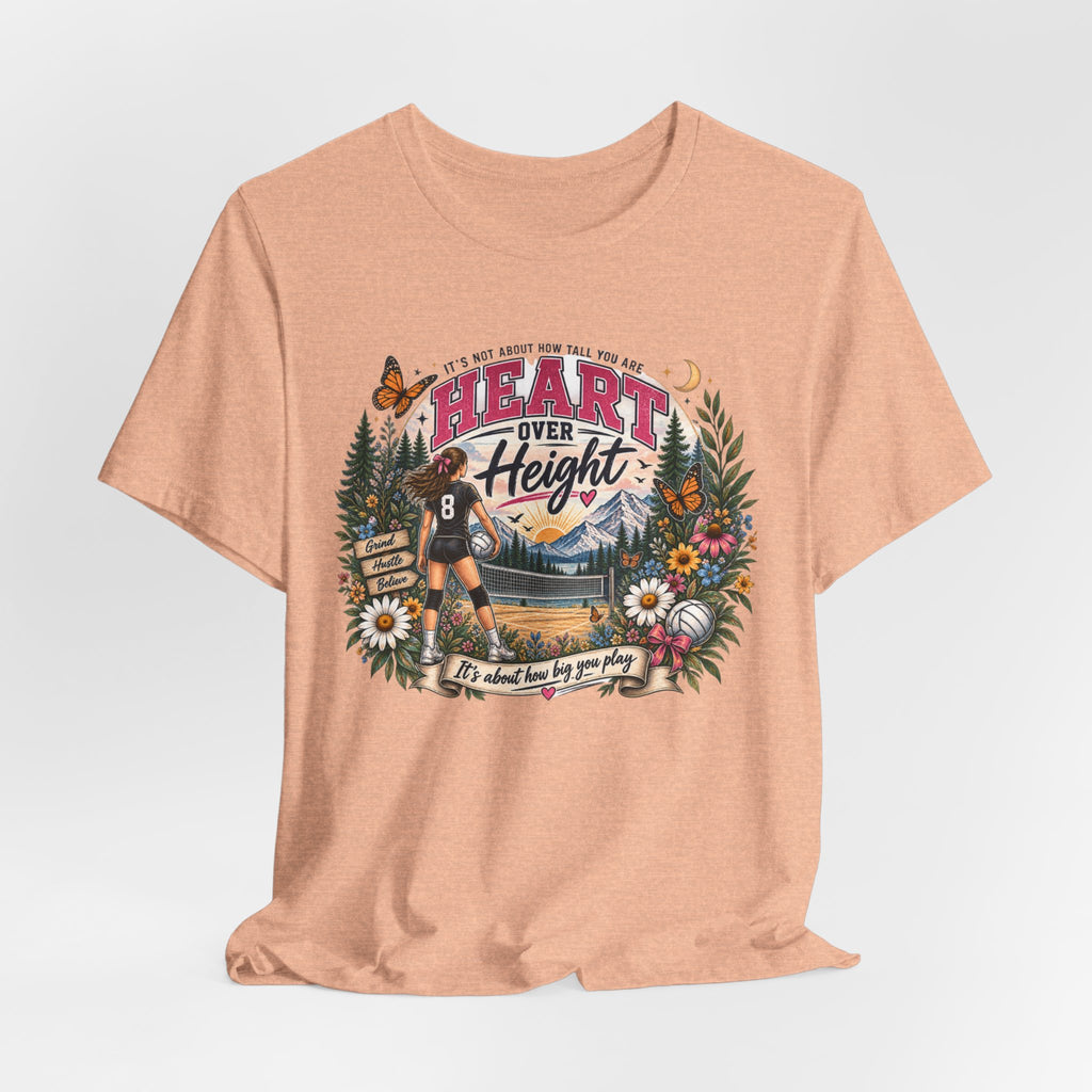 Heart Over Height Soccer T‑Shirt — Inspirational Women’s Soccer Tee