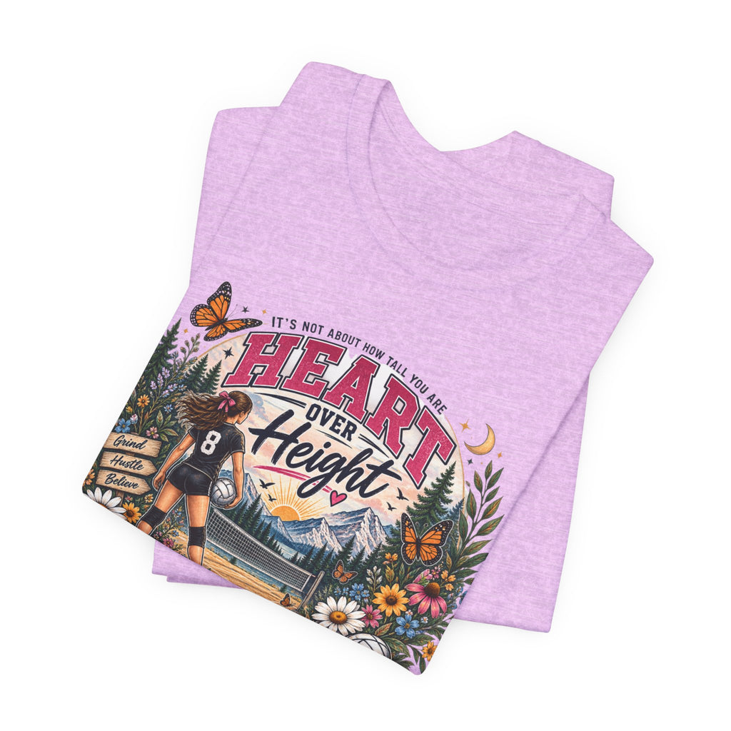 Heart Over Height Soccer T‑Shirt — Inspirational Women’s Soccer Tee
