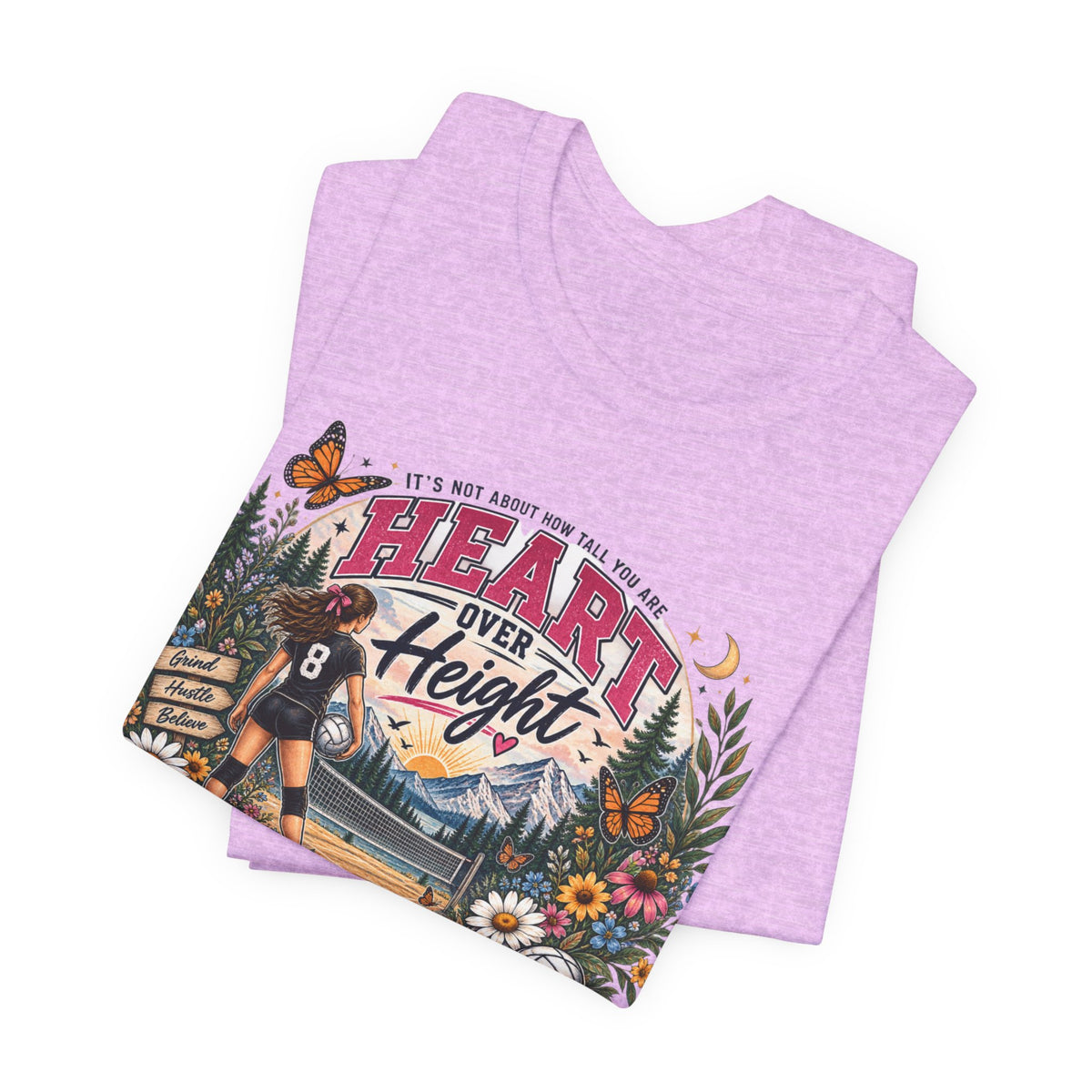 Heart Over Height Soccer T‑Shirt — Inspirational Women’s Soccer Tee