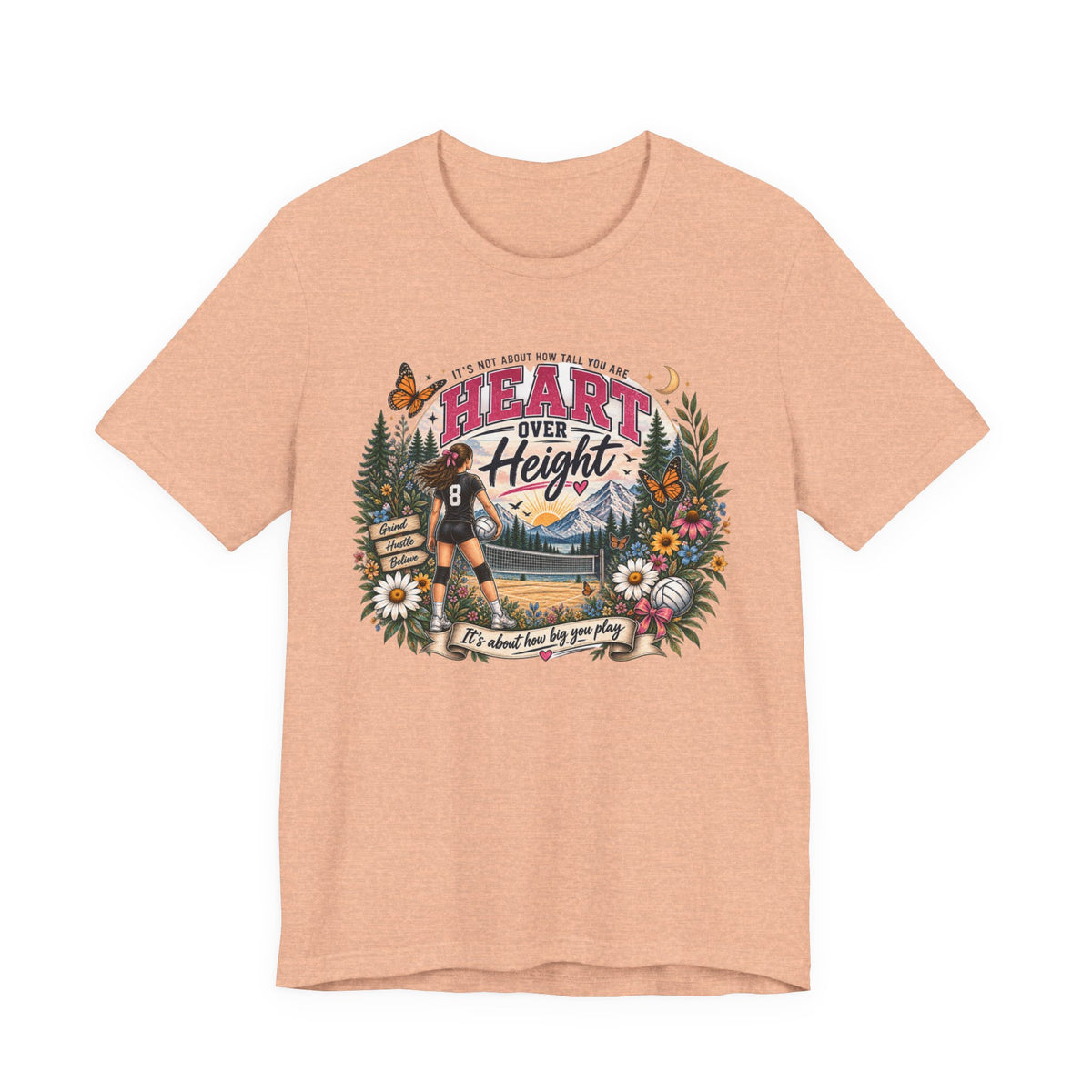 Heart Over Height Soccer T‑Shirt — Inspirational Women’s Soccer Tee