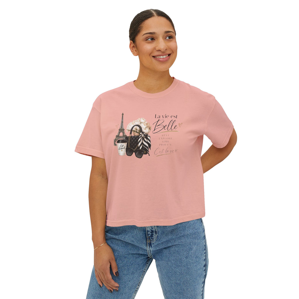 La Vie est Belle Paris Graphic Tee — Women's Boxy T-Shirt