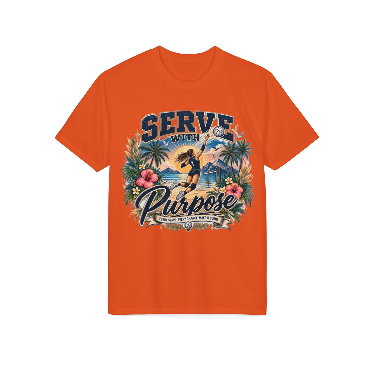 Serve With Purpose Volleyball T-Shirt — Inspirational Beach Vibes Athletic Tee