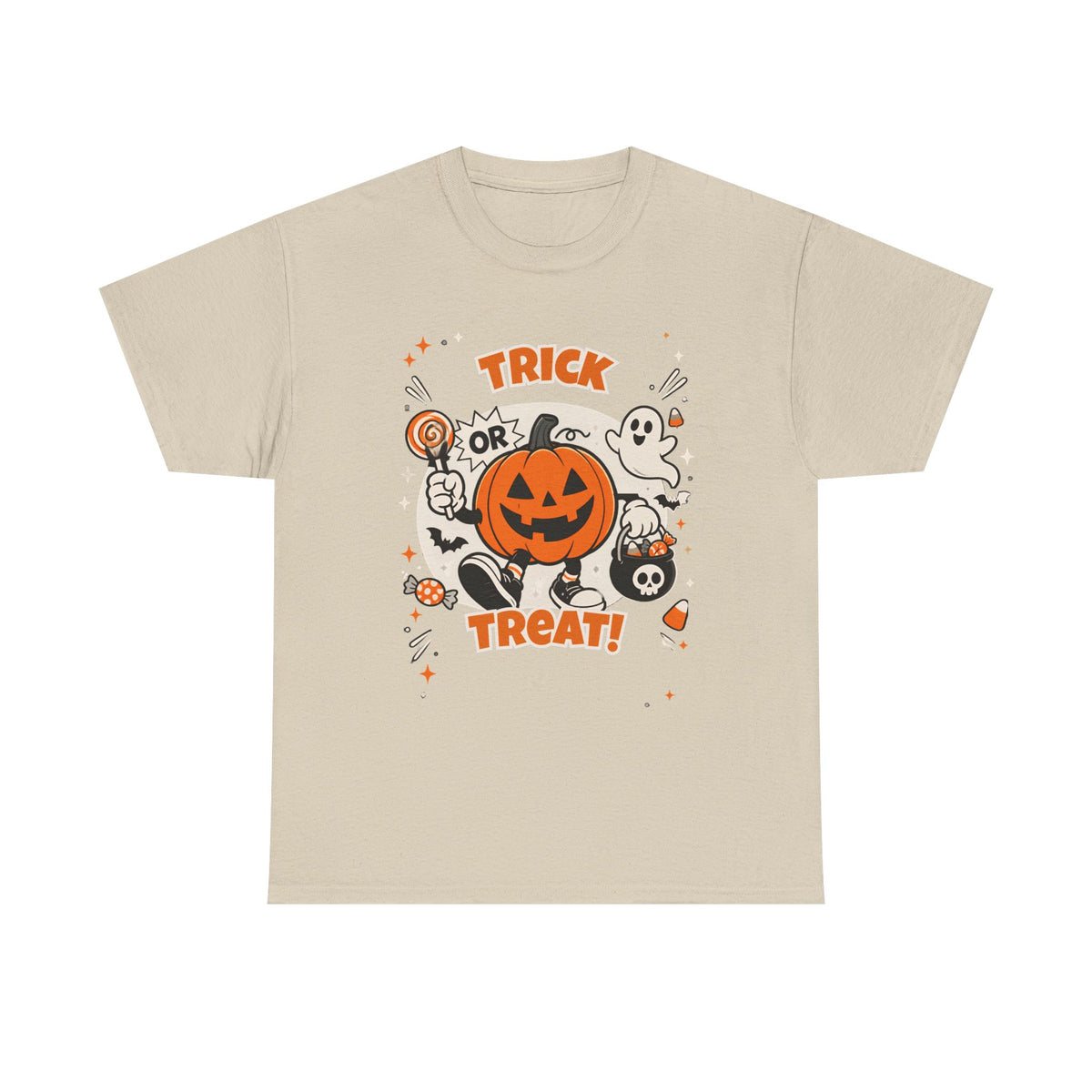 Halloween Trick or Treat T-Shirt — Cute Jack-o'-Lantern & Ghosts Tee
