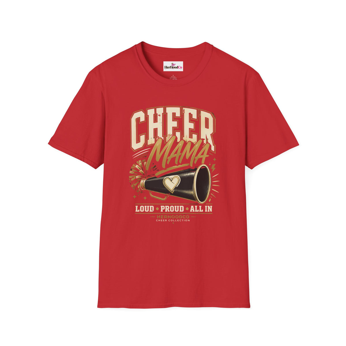 Cheer Mama T-Shirt — Retro Megaphone Cheer Mom Shirt