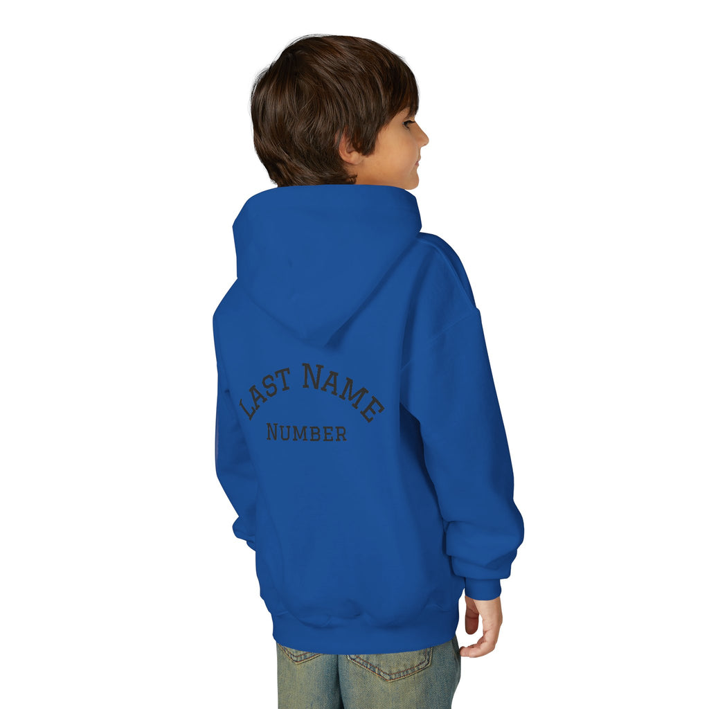 Youth Hoodie - "Game Day Heat" Football Personalized Back Name & Number