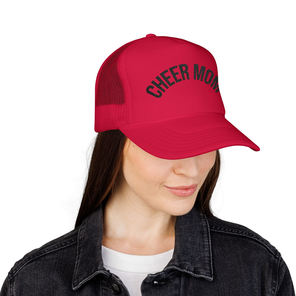 Cheer Mom Foam Trucker Hat — Pom-Proud Cheerleading Mom Cap