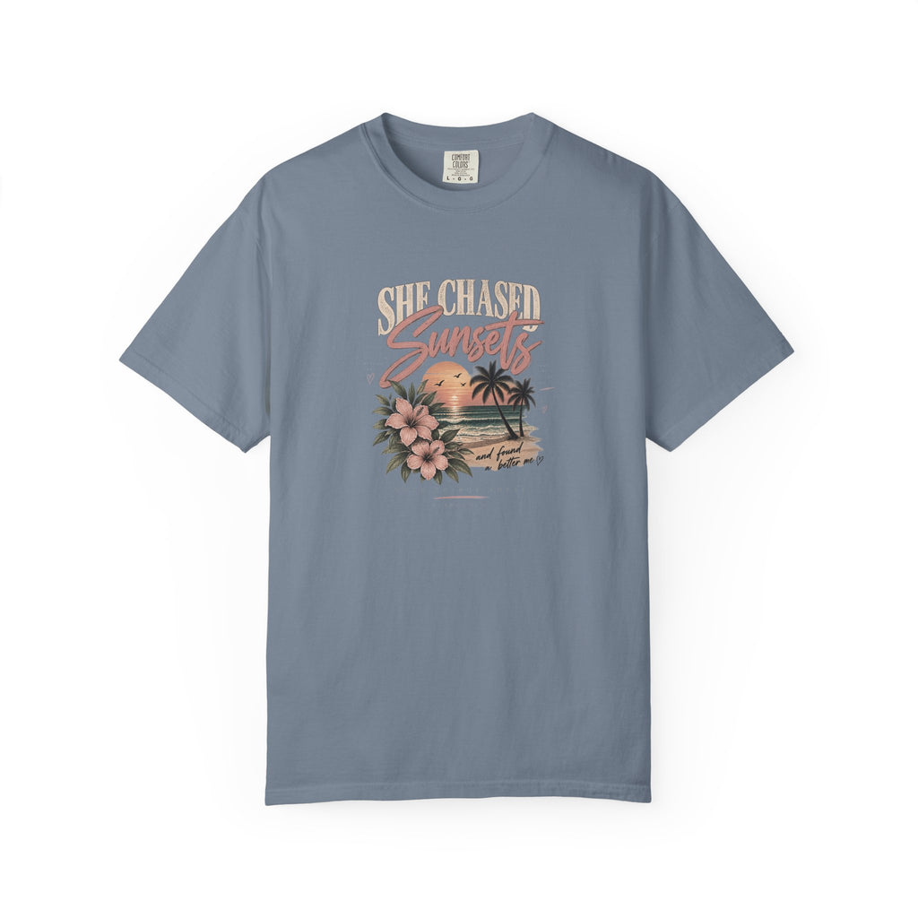 Sunset Beach T-Shirt — Vintage Tropical 'Sunset' Graphic