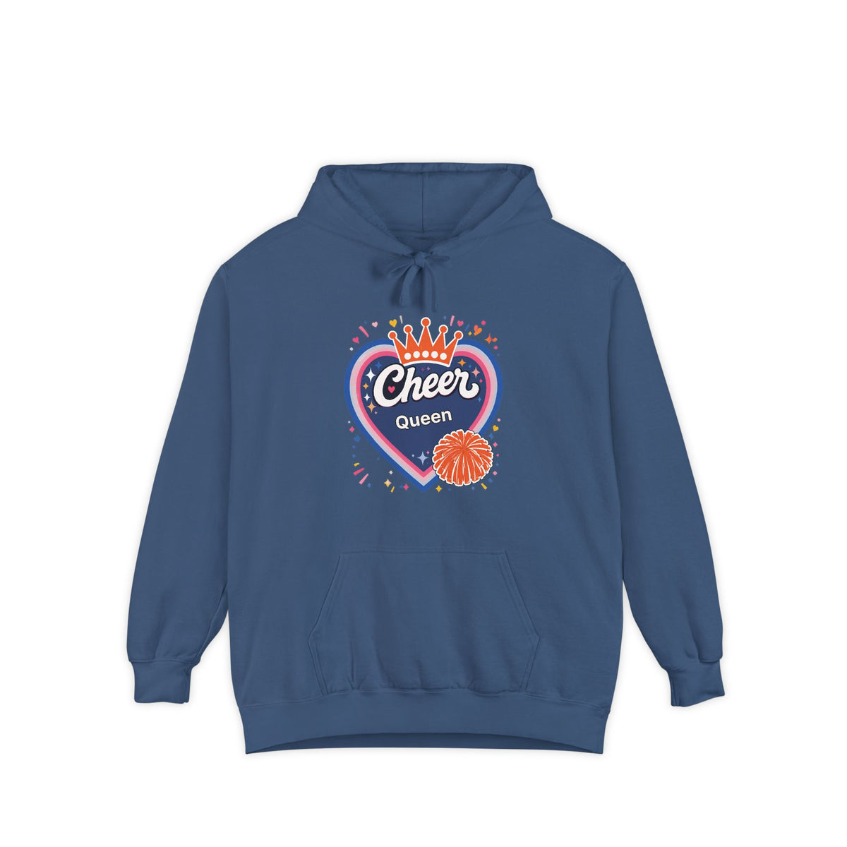 Cheer Captain Heart Hoodie — Pom Pom Crown Graphic Hoodie