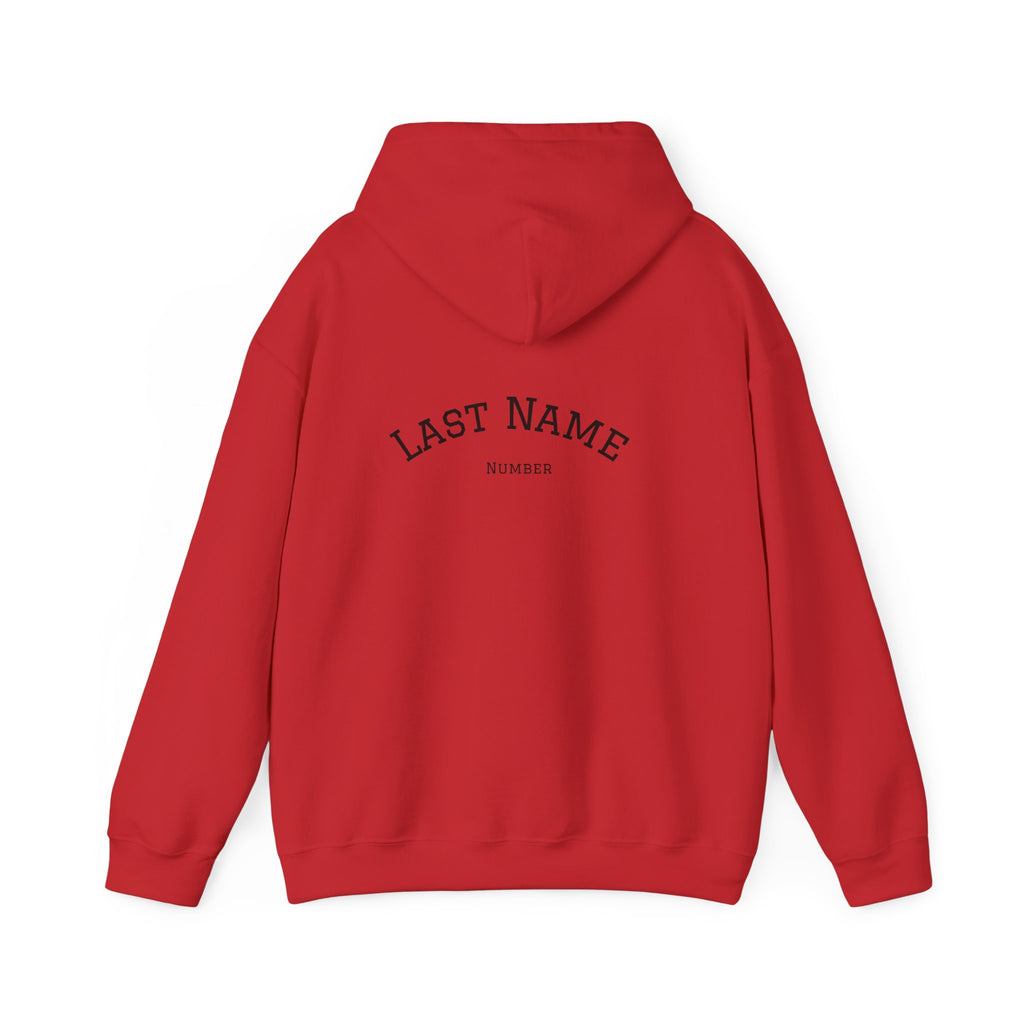 Volleyball Heart Hoodie – Personalized Last Name Back Print