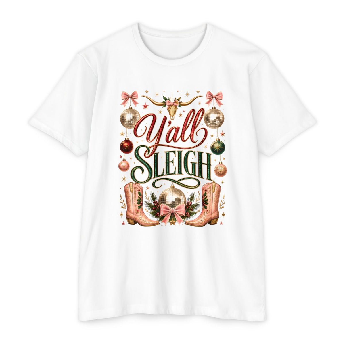 Y'all Sleigh Christmas T-Shirt — Southern Holiday Graphic Tee