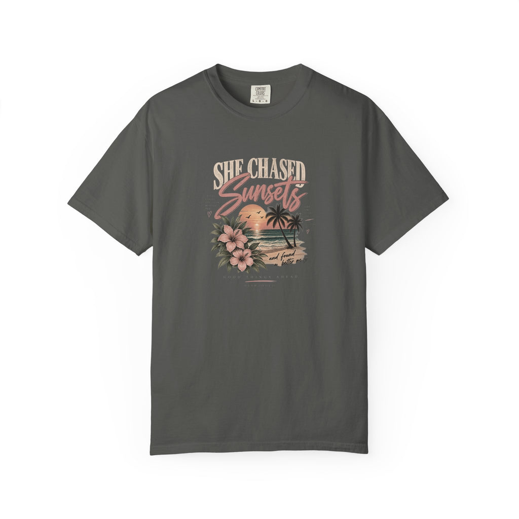 Sunset Beach T-Shirt — Vintage Tropical 'Sunset' Graphic