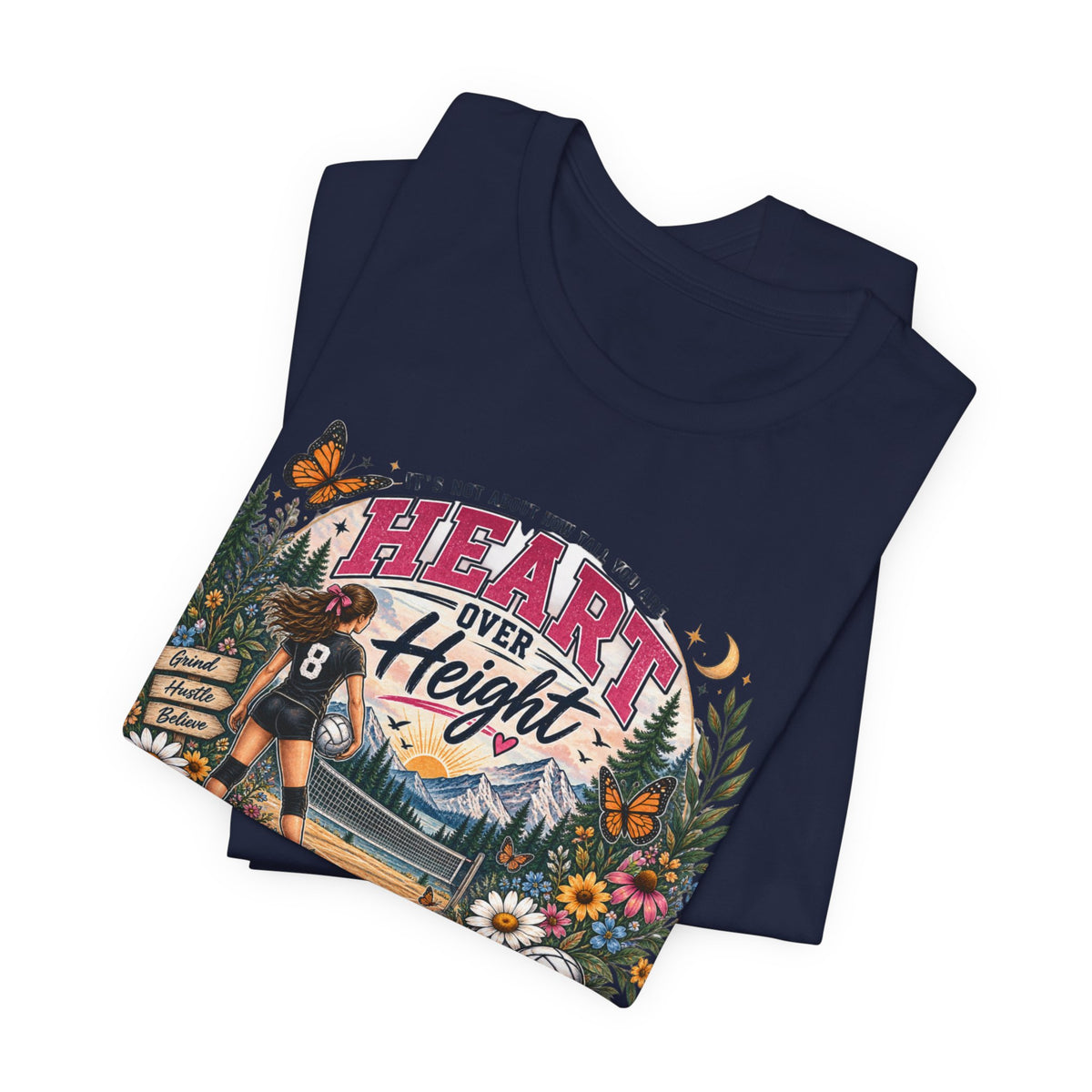 Heart Over Height Soccer T‑Shirt — Inspirational Women’s Soccer Tee