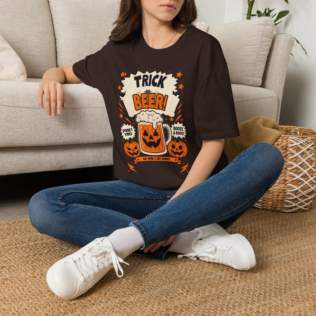 Halloween 'Trick or Beer!' T-Shirt — Funny Pumpkin Beer Graphic Tee