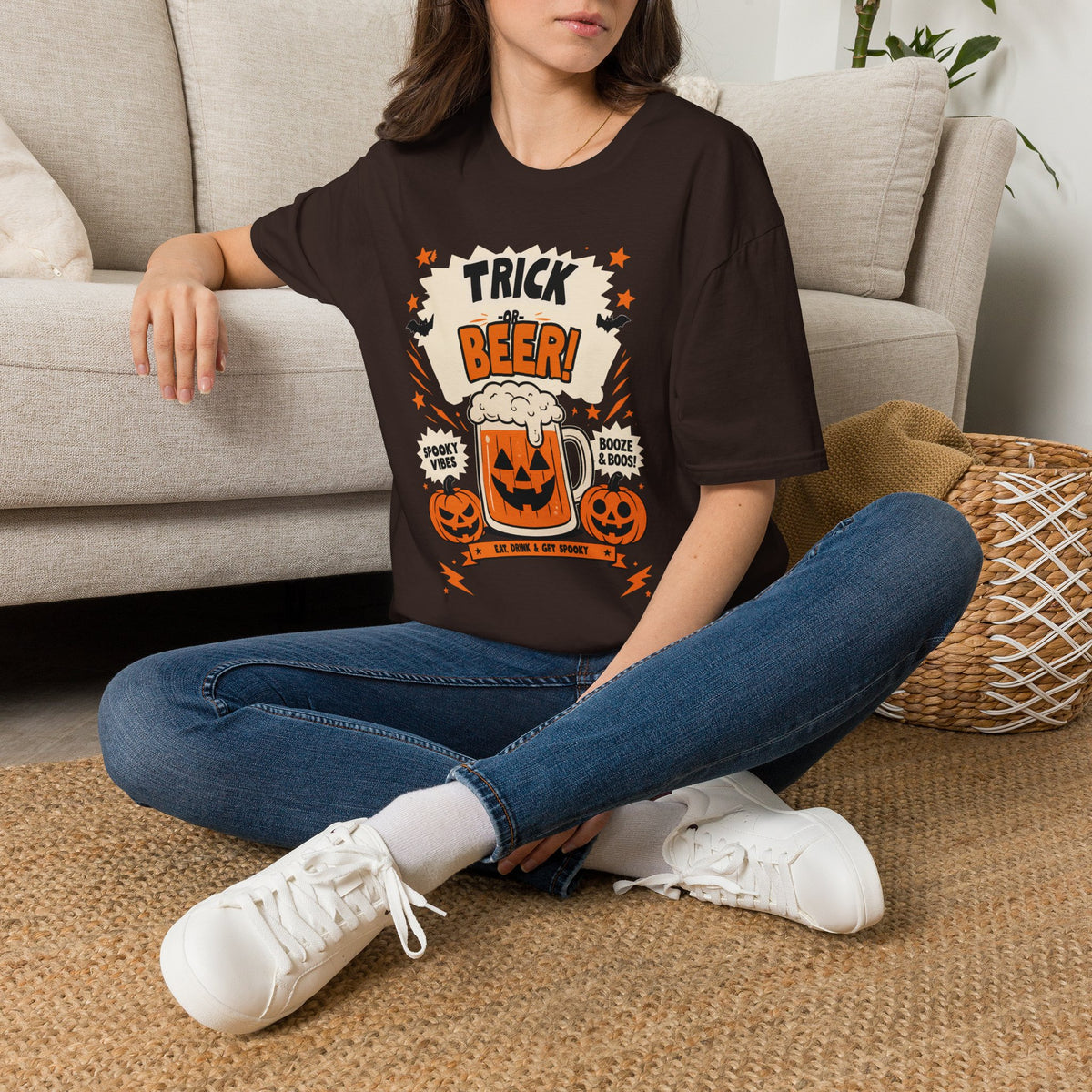 Halloween 'Trick or Beer!' T-Shirt — Funny Pumpkin Beer Graphic Tee