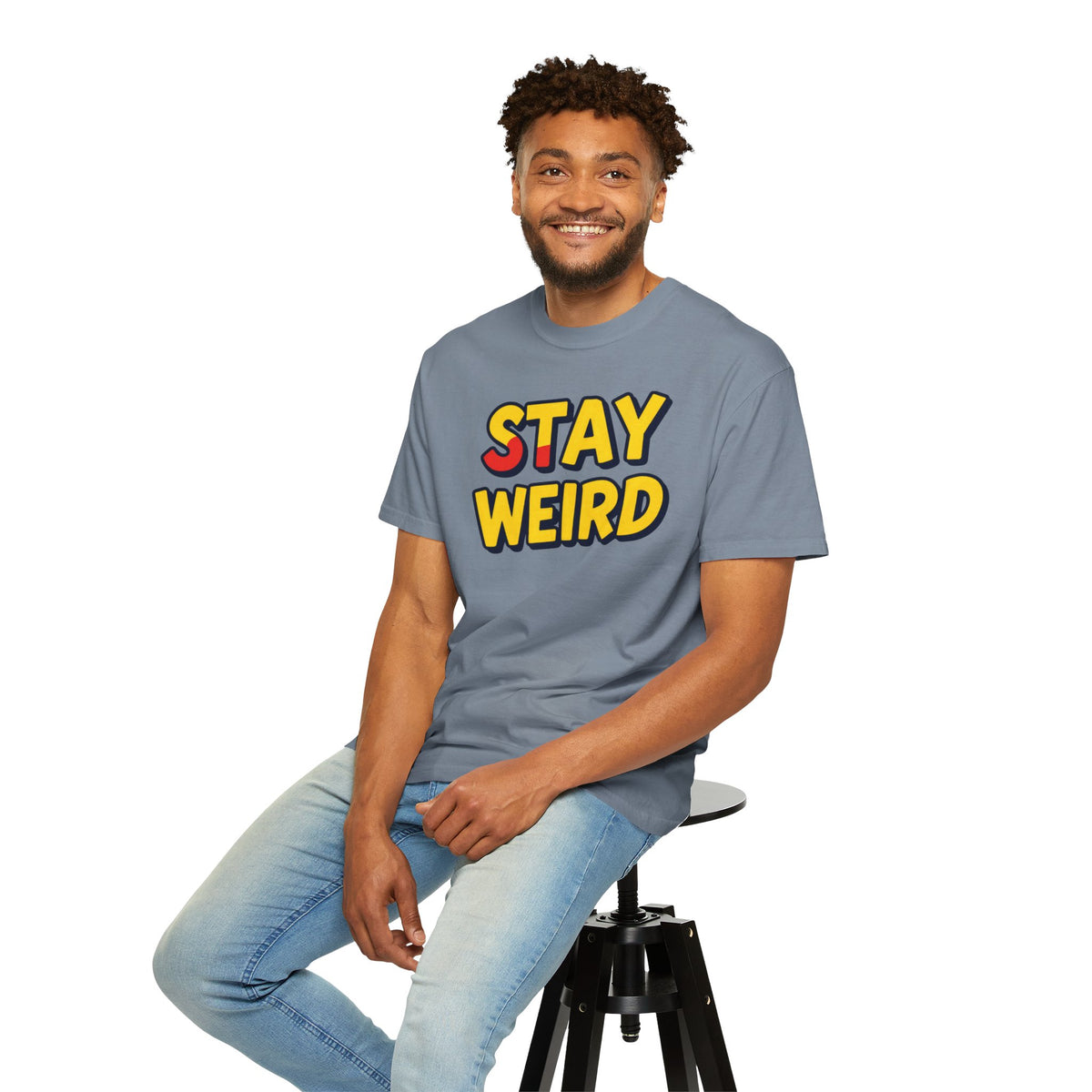 Stay Weird Graphic T-Shirt — Retro Bold Text Tee