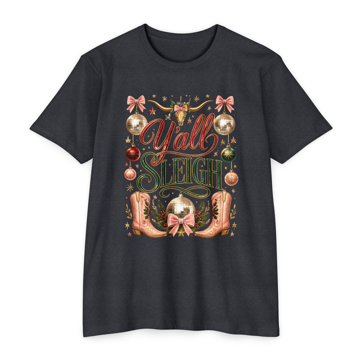 Y'all Sleigh Christmas T-Shirt — Southern Holiday Graphic Tee