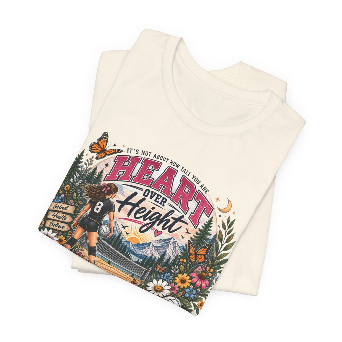 Heart Over Height Soccer T‑Shirt — Inspirational Women’s Soccer Tee