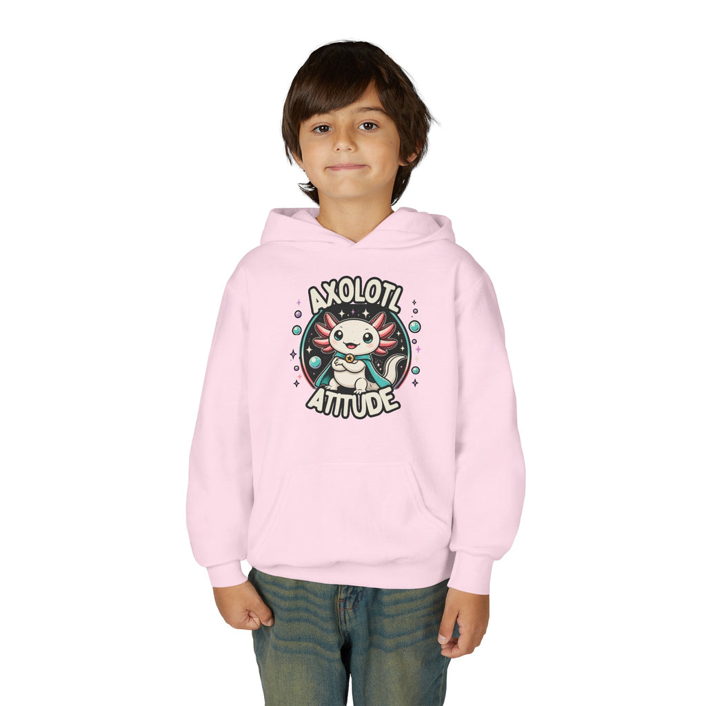 Axolotl Attitude Youth Hoodie — Cute Axolotl Kids Pullover