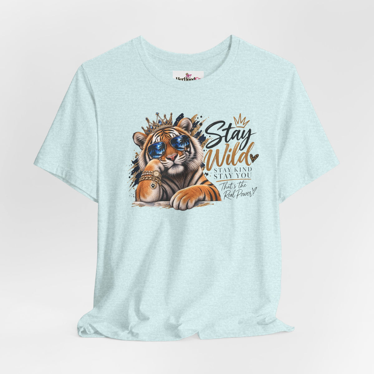 Tiger 'Stay Wild' Graphic Tee — Cute Crowned Tiger Illustration