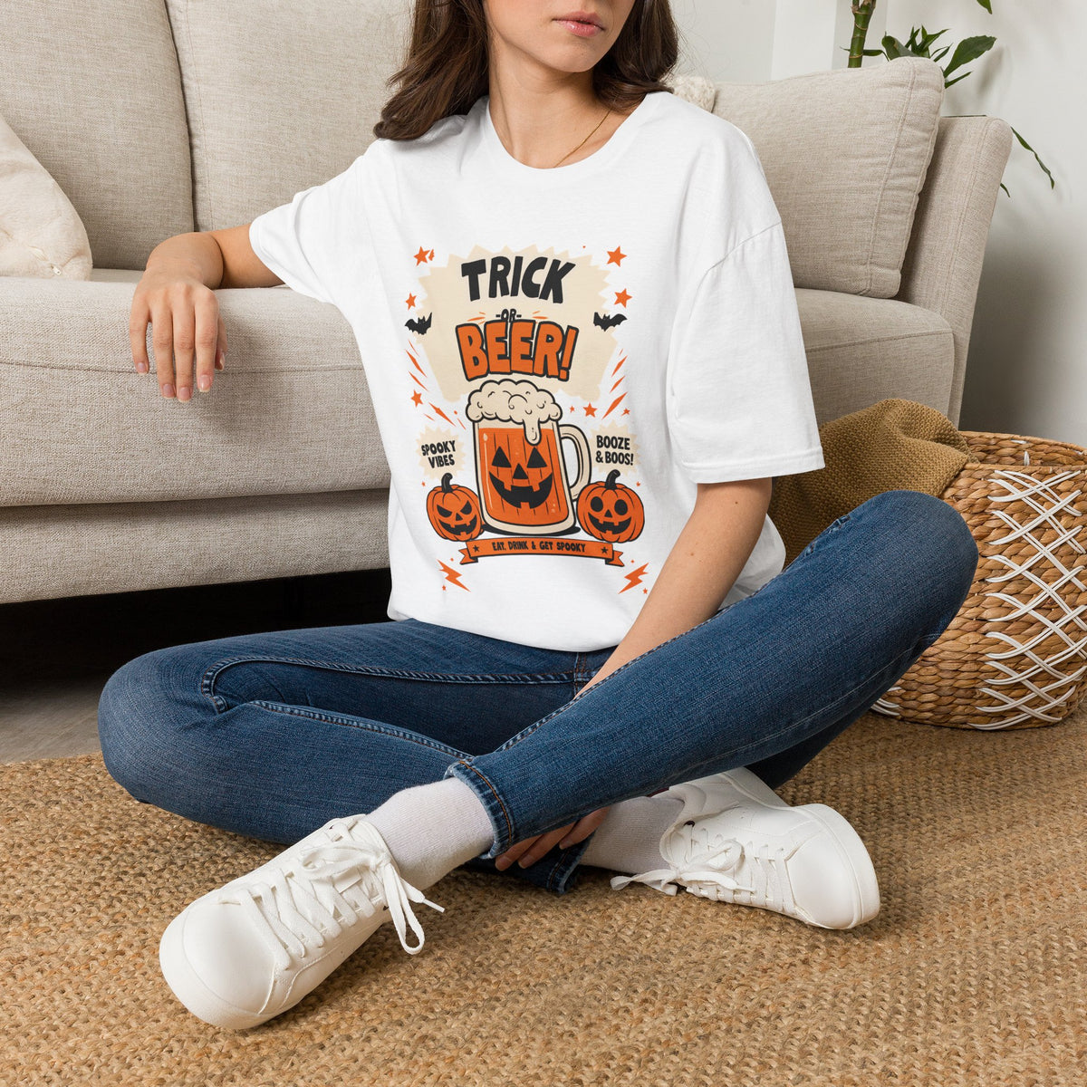 Halloween 'Trick or Beer!' T-Shirt — Funny Pumpkin Beer Graphic Tee