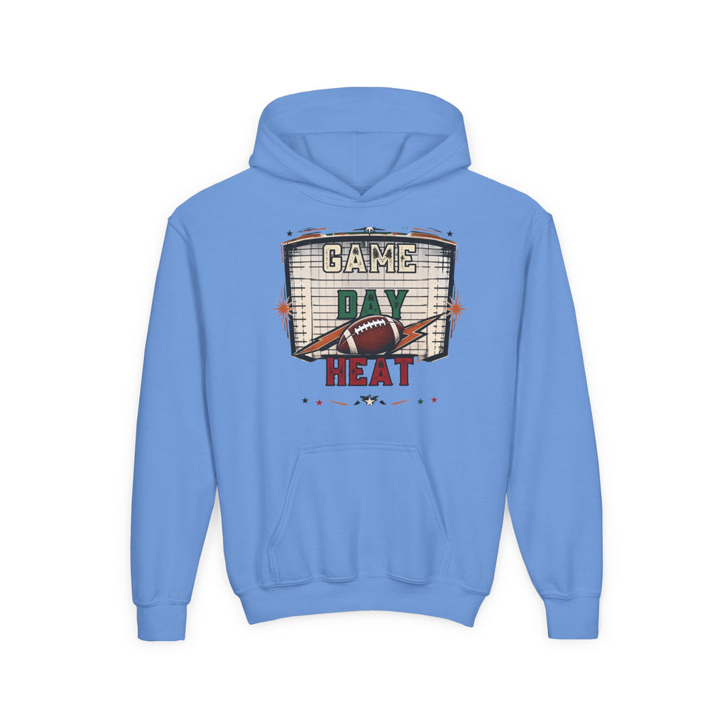 Youth Hoodie - "Game Day Heat" Football Personalized Back Name & Number