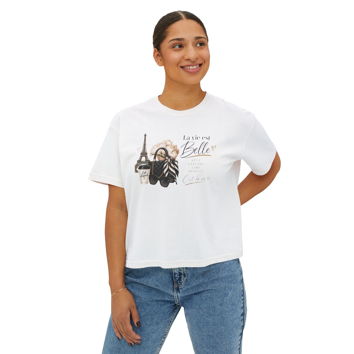 La Vie est Belle Paris Graphic Tee — Women's Boxy T-Shirt