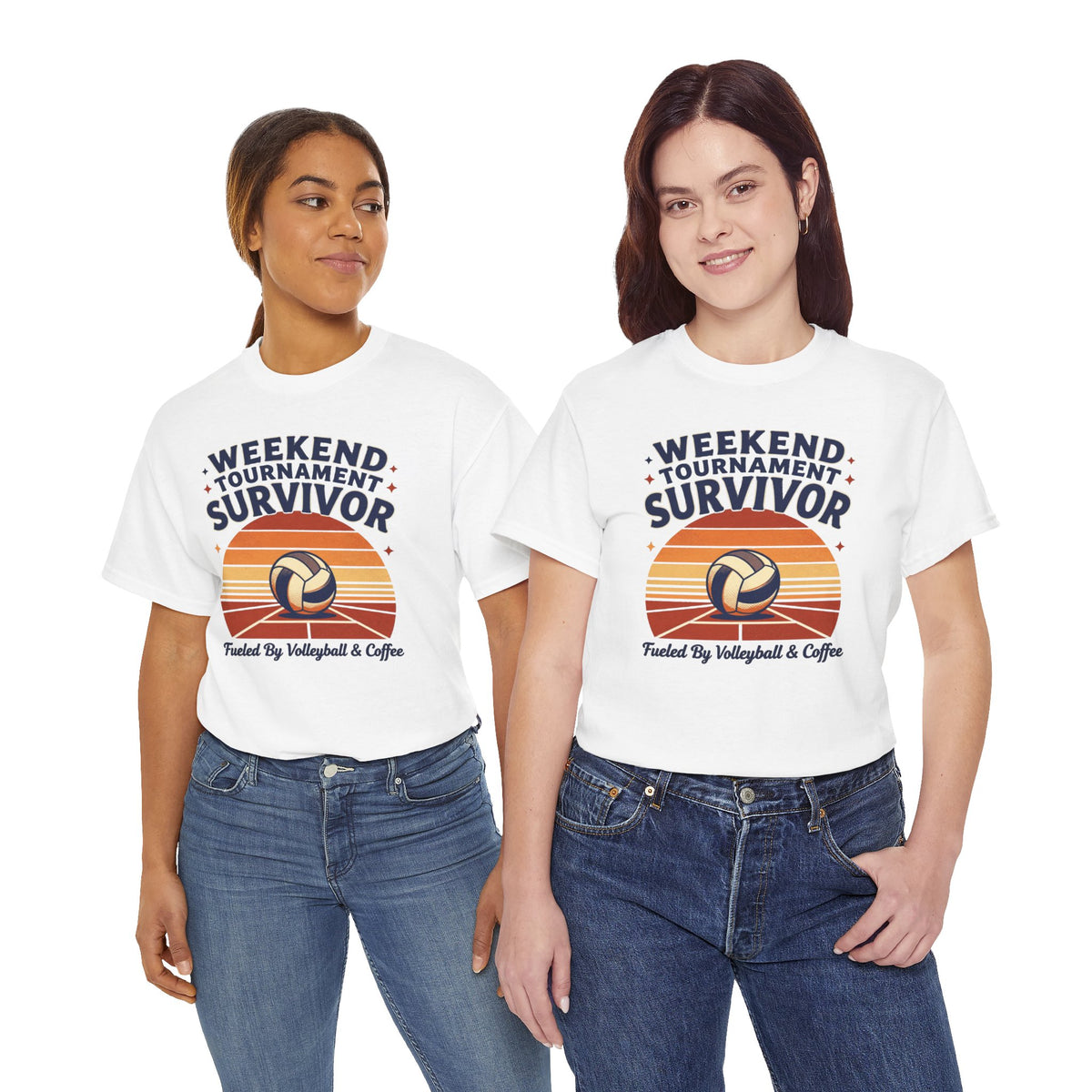 Weekend Tournament Survivor Volleyball Tee — Fueled by Volleyball & Coffee
