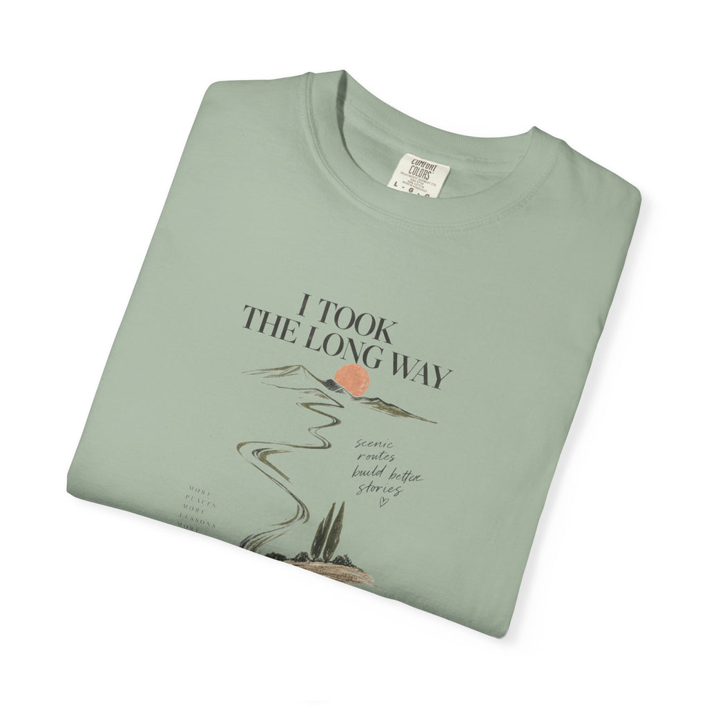 Vintage Roadmap T‑Shirt — "This Is The Long Way" Scenic Route Graphic