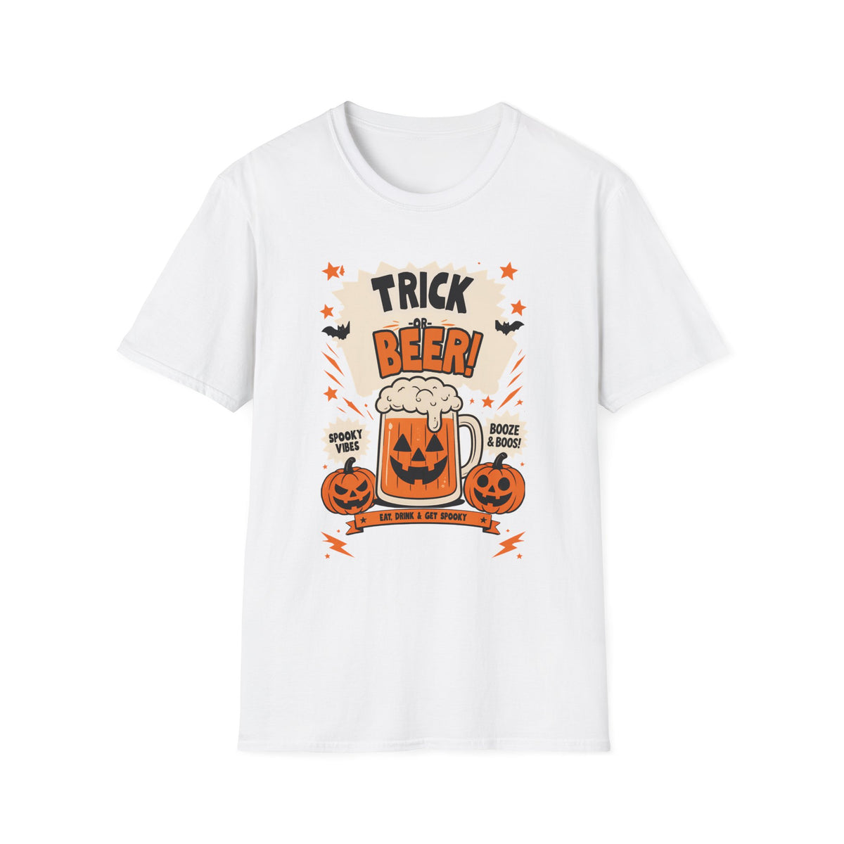 Halloween 'Trick or Beer!' T-Shirt — Funny Pumpkin Beer Graphic Tee