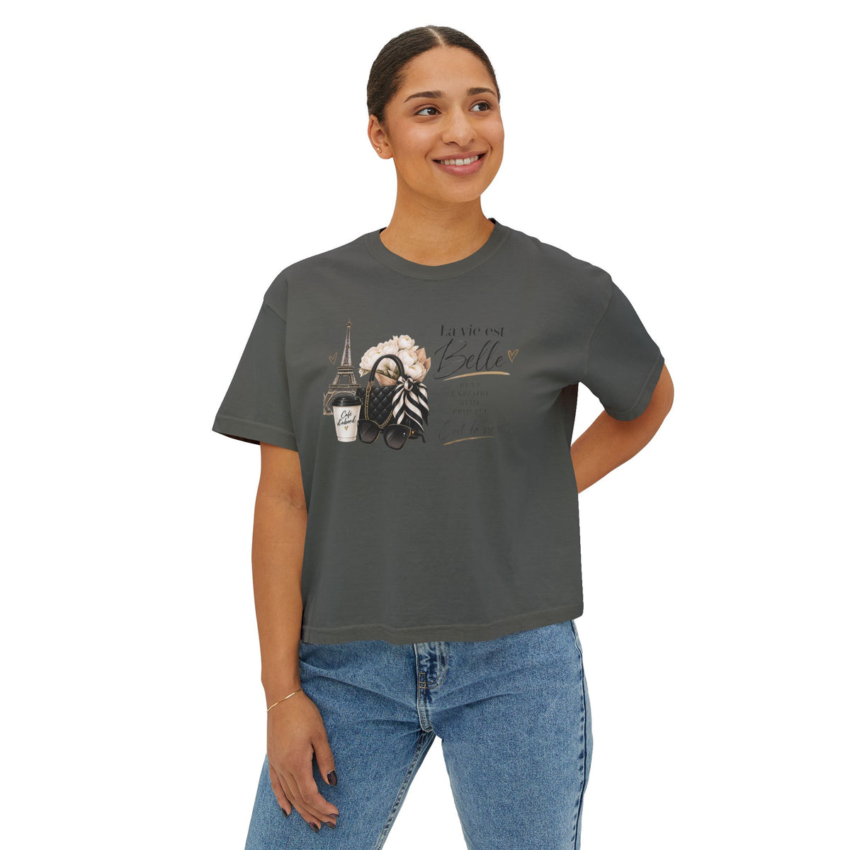 La Vie est Belle Paris Graphic Tee — Women's Boxy T-Shirt
