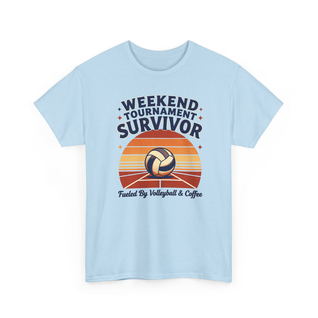 Weekend Tournament Survivor Volleyball Tee — Fueled by Volleyball & Coffee