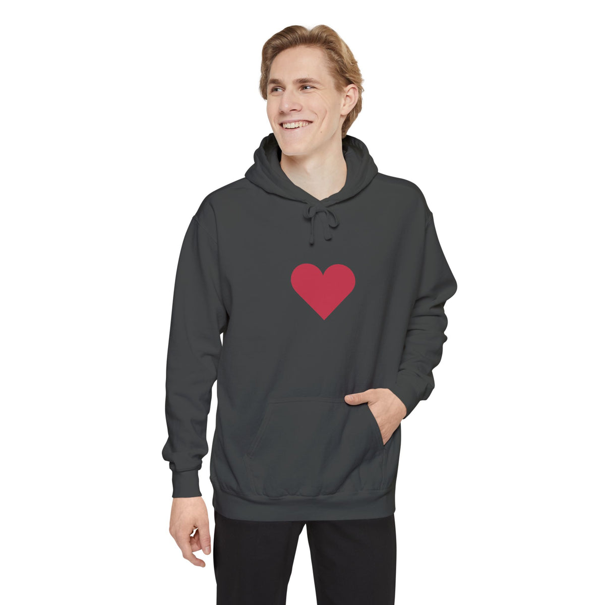 Heart Graphic Hoodie — Minimal Red Heart Pullover for Valentine’s Day & Everyday