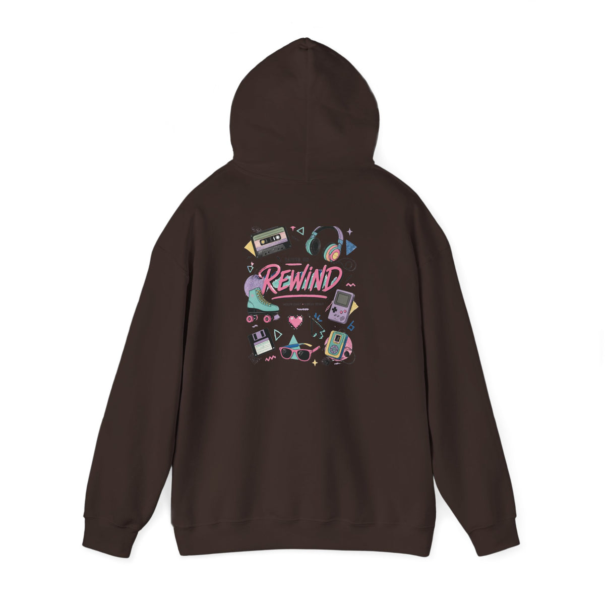 Rewind Retro Hoodie — 'Raise On Rewind' Vintage 90s Electronics Graphic Pullover