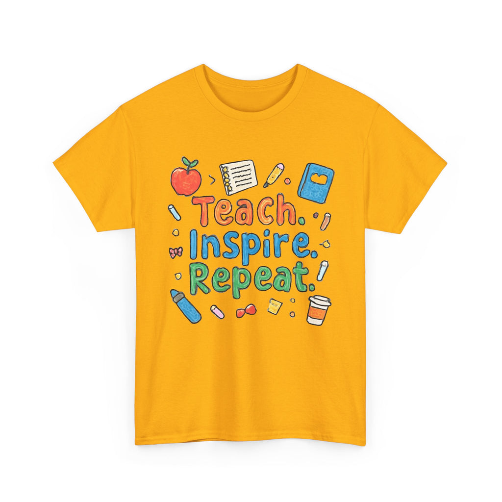 Teach Inspire Repeat T-Shirt — Cute Teacher Appreciation Tee