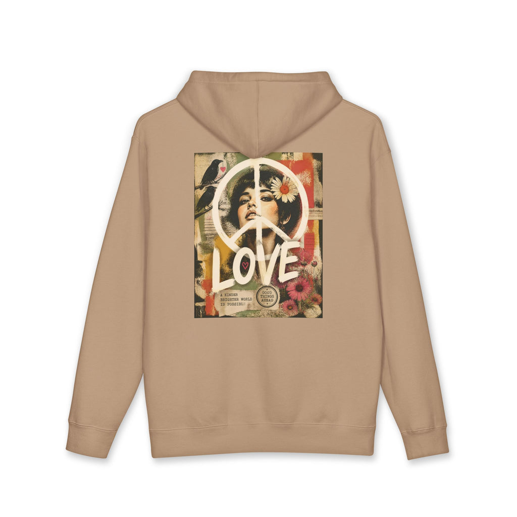 Peace & Love Retro Collage Hoodie