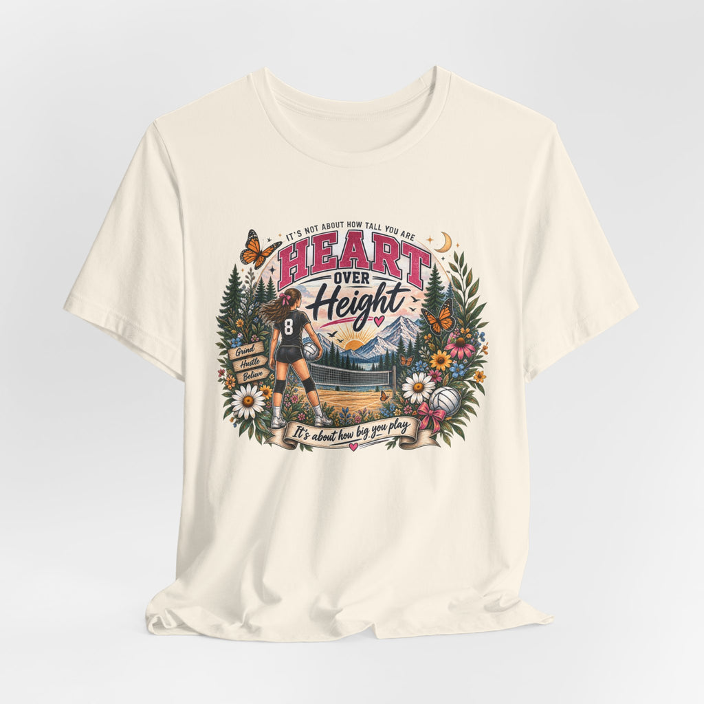 Heart Over Height Soccer T‑Shirt — Inspirational Women’s Soccer Tee