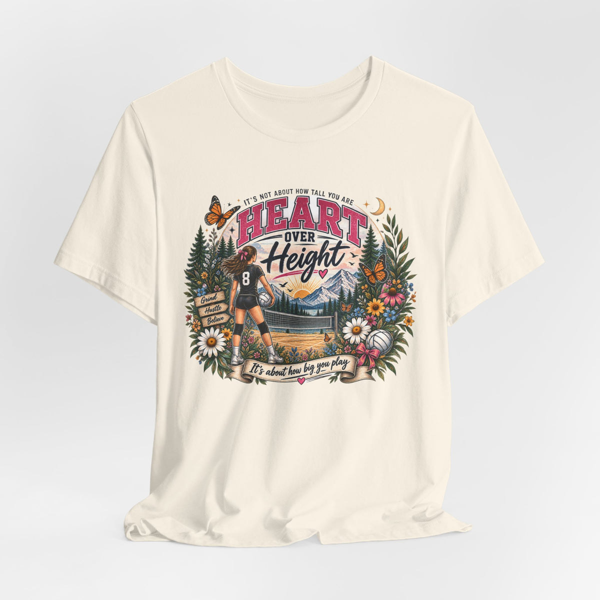 Heart Over Height Soccer T‑Shirt — Inspirational Women’s Soccer Tee